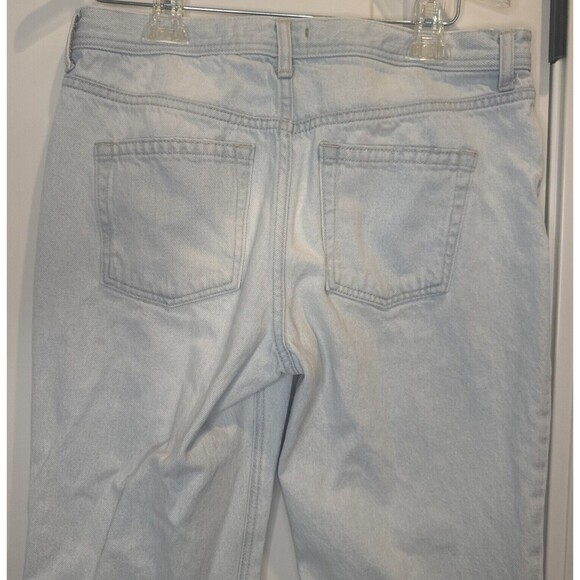 We the Free Light Wash Straight Leg Cropped Distressed Raw Hem Jeans Sz 29 - Picture 5 of 14
